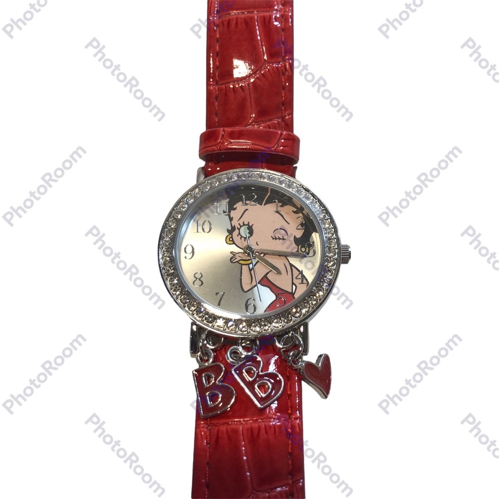 Betty Boop Wristwatch Jewelled Charms  Needs Battery Plastic Tag Still Attached